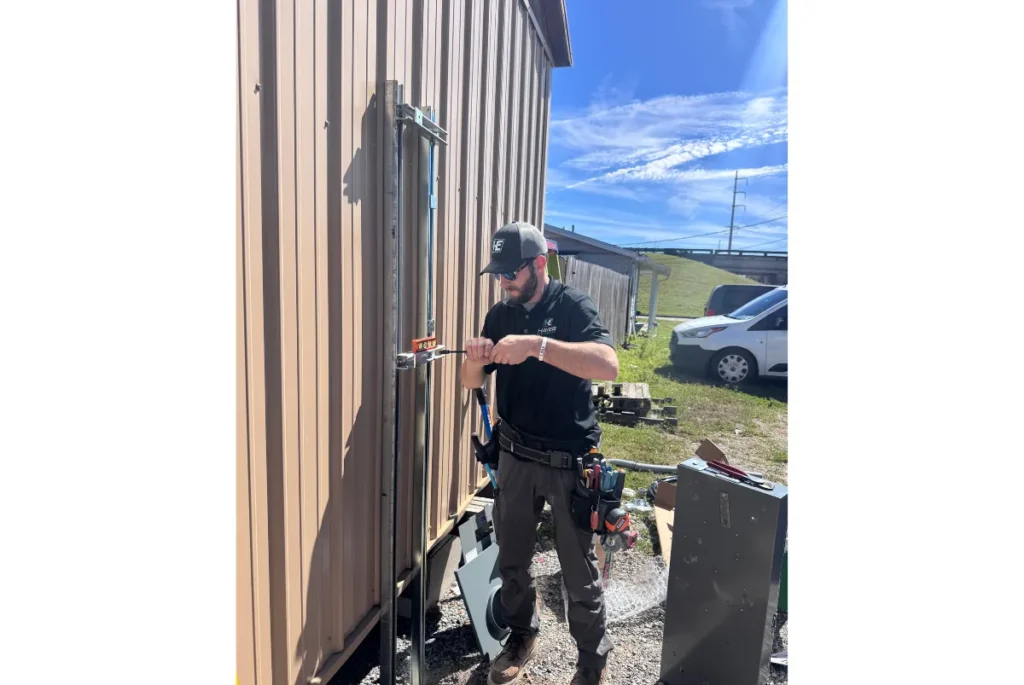 Our skilled electricians expertly install new electrical service masts and conduit for commercial properties.